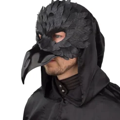 Maske schwarzer Rabe mit großem Schnabel