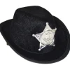 Mini-Hut Sheriff mit 2 Clips, schwarz
