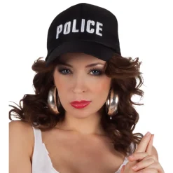 Mütze Police, schwarz, größenverstellbar