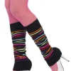 Neonfarbige Beinstulpen, mit schwarzen Streifen