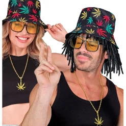 NEU Accessoire-Set 90s Hip Hop / Rastafari Fashion, Hut, Hanf-Kette und Sonnenbrille
