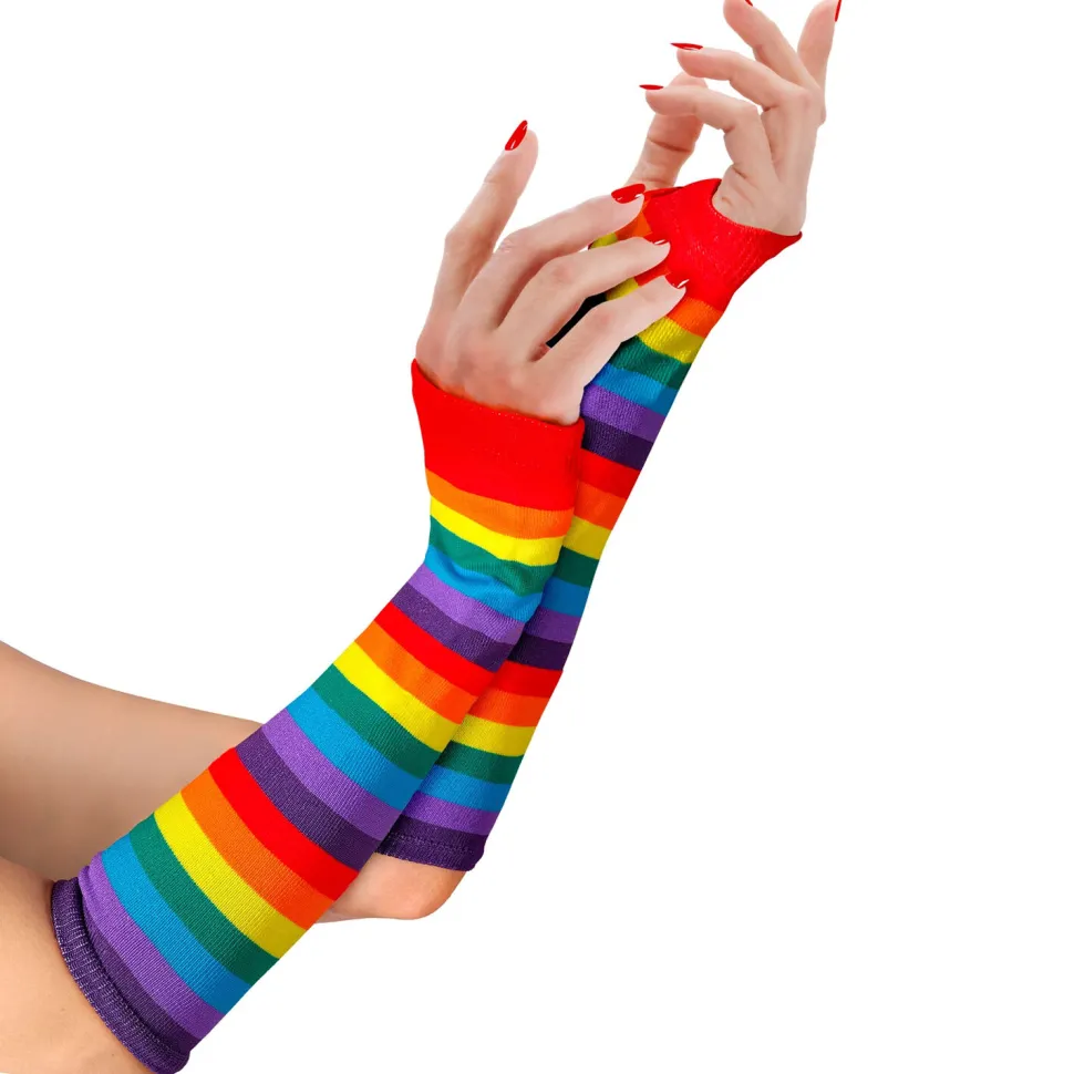 NEU Armstulpen Regenbogen, fingerlos