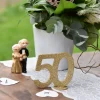 NEU Aufsteller Geburtstags-Zahl 50, glitter-gold, ca. 10cm