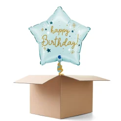 NEU Ballongrüße Baby-Blue Happy Birthday, blau, 42x40cm, 1 Ballon