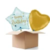 NEU Ballongrüße Baby-Blue Happy Birthday, blau, 42x40cm, 2 Ballons