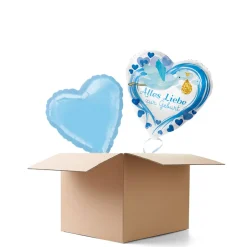 NEU Ballongrüße Blau Alles Liebe zur Geburt, 2 Ballons
