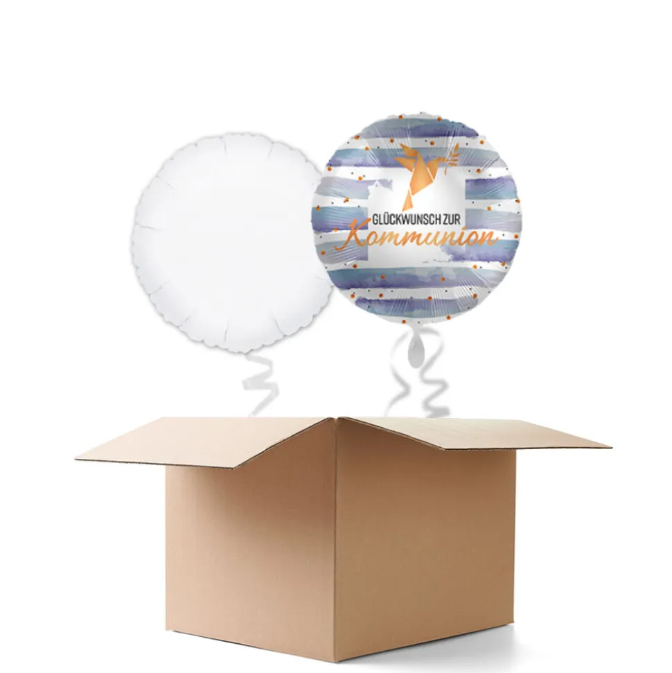 NEU Ballongrüße Glückwunsch zur Kommunion, 2 Ballons