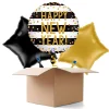 NEU Ballongrüße Happy New Year Konfetti, schwarz-weiß, 35cm, 3 Ballons