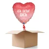 NEU Ballongrüße Herz Ich Liebe Dich, rosa, 36x36cm, 1 Ballon
