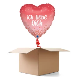 NEU Ballongrüße Herz Ich Liebe Dich, rosa, 36x36cm, 1 Ballon