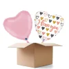 NEU Ballongrüße Herz I Love You Rosé-Gold, 36x36cm, 2 Ballons