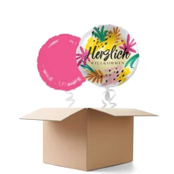 NEU Ballongrüße Herzlich Willkommen, 2 Ballons