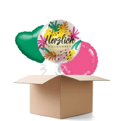 NEU Ballongrüße Herzlich Willkommen, 3 Ballons
