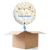NEU Ballongrüße Herzlich Willkommen Konfetti, bunt, 35cm, 1 Ballon