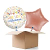 NEU Ballongrüße Herzlich Willkommen Konfetti, bunt, 35cm, 2 Ballons