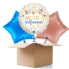 NEU Ballongrüße Herzlich Willkommen Konfetti, bunt, 35cm, 3 Ballons