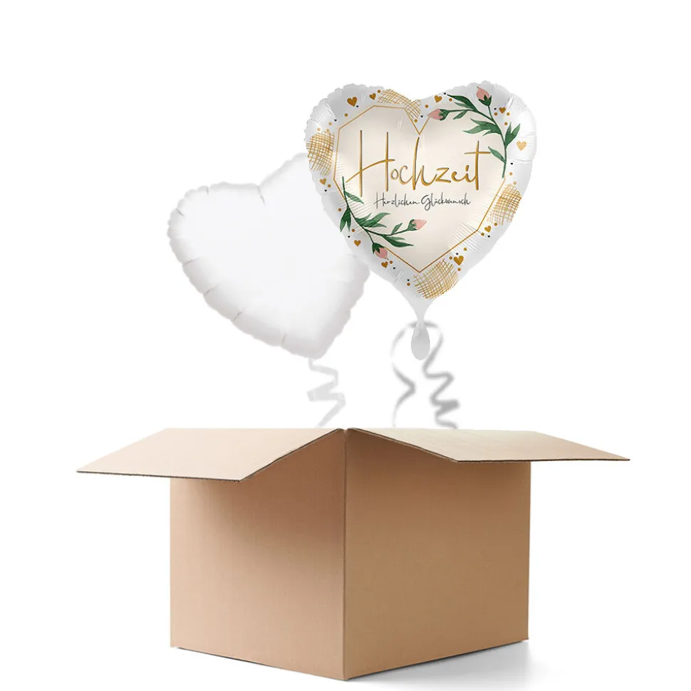 NEU Ballongrüße Hochzeit Herzlichen Glückwunsch, 2 Ballons