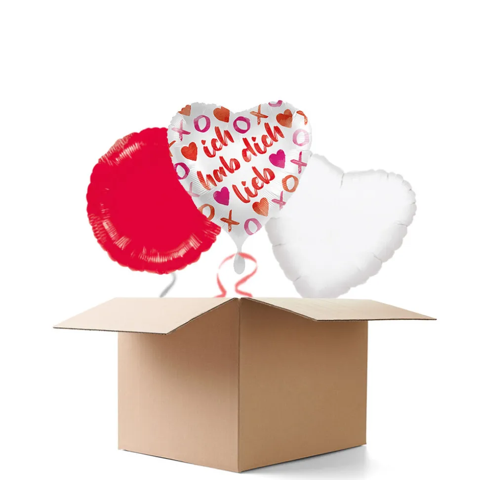 NEU Ballongrüße ich hab dich lieb, 3 Ballons