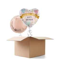 NEU Ballongrüße lebe liebe lache Happy Birthday, 2 Ballons