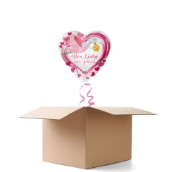 NEU Ballongrüße Pink Alles Liebe zur Geburt, 1 Ballon