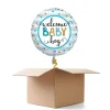 NEU Ballongrüße Welcome Baby Boy Stripes, blau, 35cm, 1 Ballon