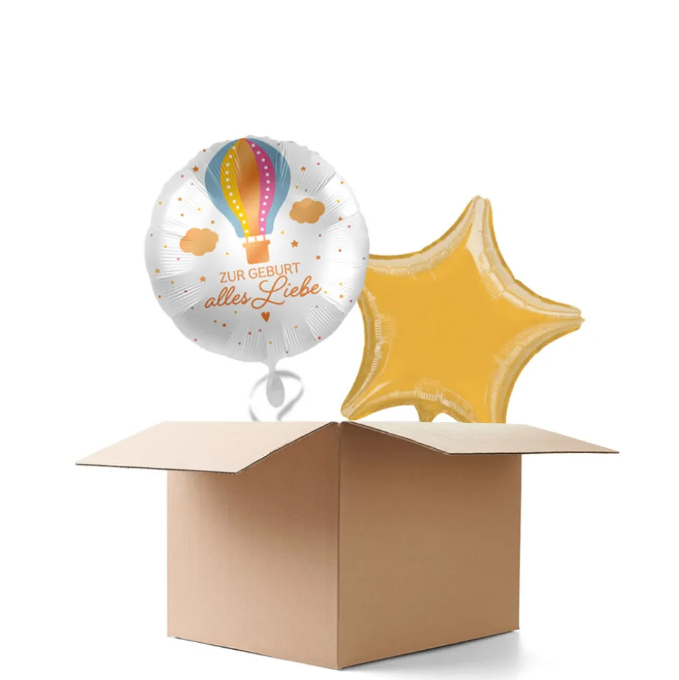 NEU Ballongrüße Zur Geburt alles Liebe, 2 Ballons