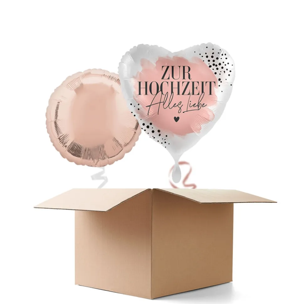 NEU Ballongrüße Zur Hochzeit alles Liebe, 2 Ballons