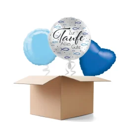 NEU Ballongrüße Zur Taufe alles Gute, 3 Ballons