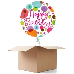 NEU Ballongrüsse Happy Birthday Polka Dots, 1 Ballon