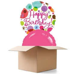 NEU Ballongrüsse Happy Birthday Polka Dots, 2 Ballons