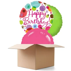 NEU Ballongrüsse Happy Birthday Polka Dots, 3 Ballons
