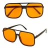 NEU Brille 90er HipHop, orangene Gläser