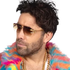 NEU Brille Festival Leopard, mit goldenen Bügeln