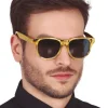 NEU Brille gold mit dunklen Gläsern, Kunststoff