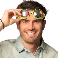 NEU Brille Gold Pailletten, größenverstellbar