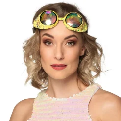 NEU Brille Gold Pailletten, größenverstellbar
