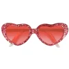 NEU Brille Herzform, mit Glitzer, rot