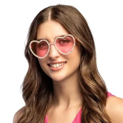 NEU Brille Herz, rosa mit Brillies