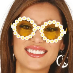 NEU Brille Margeriten-Blüten mit gelben Gläsern, Kunststoff