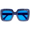 NEU Brille Party blau, mit Schmucksteinen