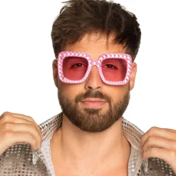 NEU Brille Party pink, mit Schmucksteinen