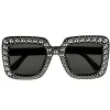 NEU Brille Party schwarz, mit Schmucksteinen