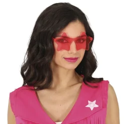 NEU Brille rahmenlos, mit Gläsern in Sternform, pink