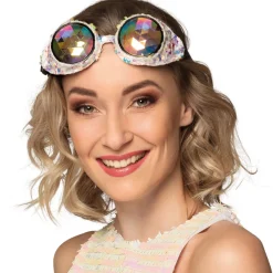 NEU Brille Silber Pailletten, größenverstellbar