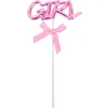 NEU Cake-Topper Girl, rosa, ca. 9cm mit 17cm Stäbchen