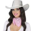 NEU Cowboyhut Disco, metallic-silber