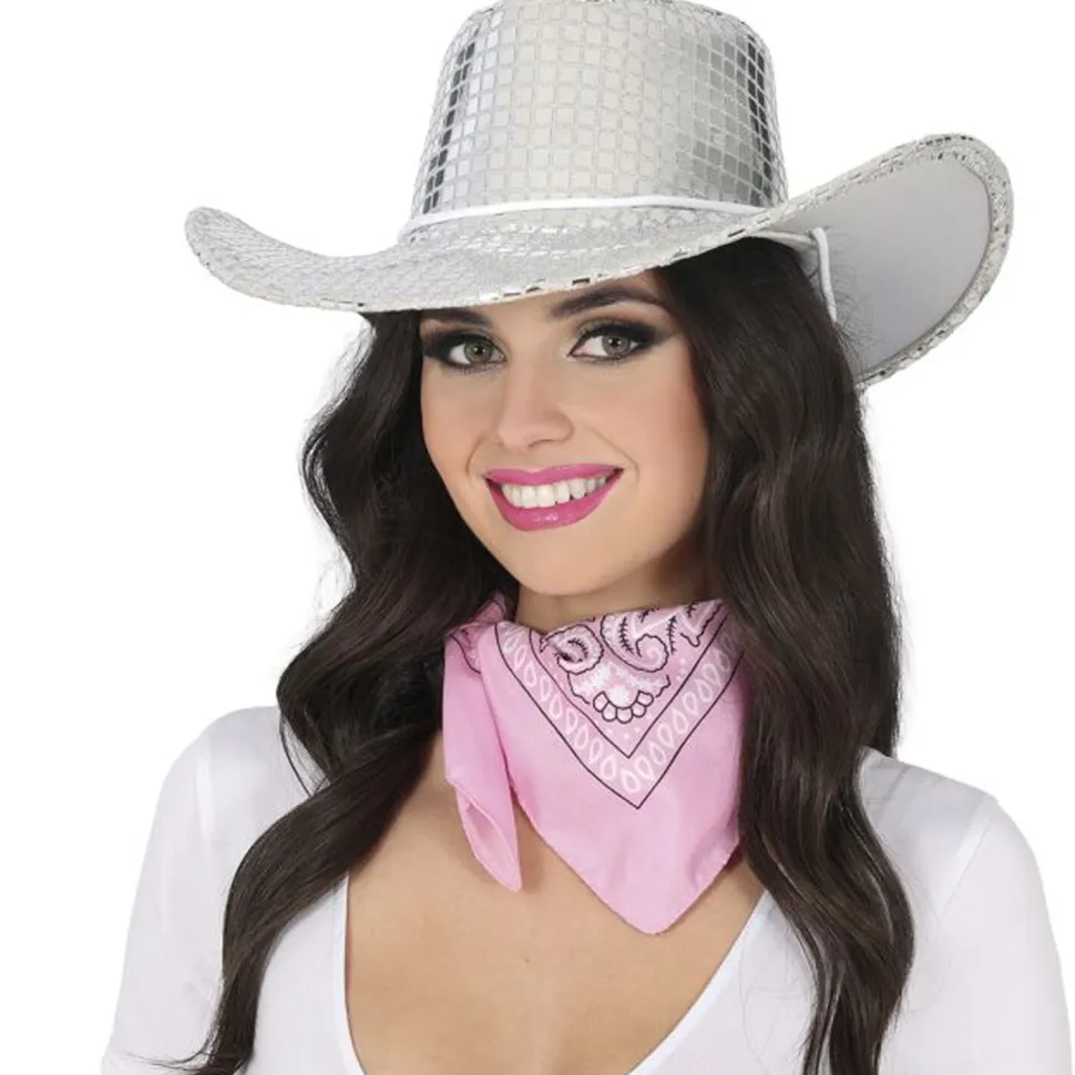 NEU Cowboyhut Disco, metallic-silber