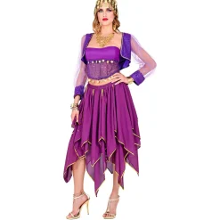 NEU Damen-Chiffon-Rock Bauchtänzerin, mehrlagig, lila, Einheitsgröße