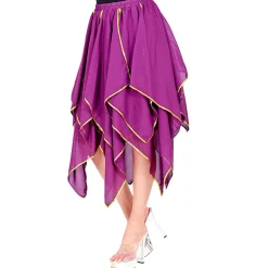 NEU Damen-Chiffon-Rock Bauchtänzerin, mehrlagig, lila, Einheitsgröße