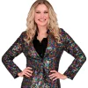 NEU Damen-Kostüm Disco-Blazer mit Pailletten, bunt, Gr. S